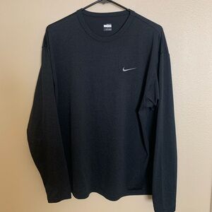 Nike Men Long Sleeve Shirt Dri-fit Black Polyester Medium. Used Good Condition.